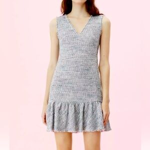 Rebecca Taylor Tweed VNeck Dress Size 0 Retail $495